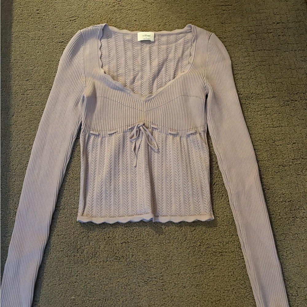 Aritzia Lilac Knit Blouse
